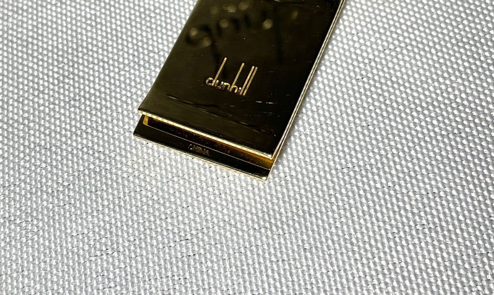 美品 dunhill ダンヒル ゴールドメタリック ストライプライン