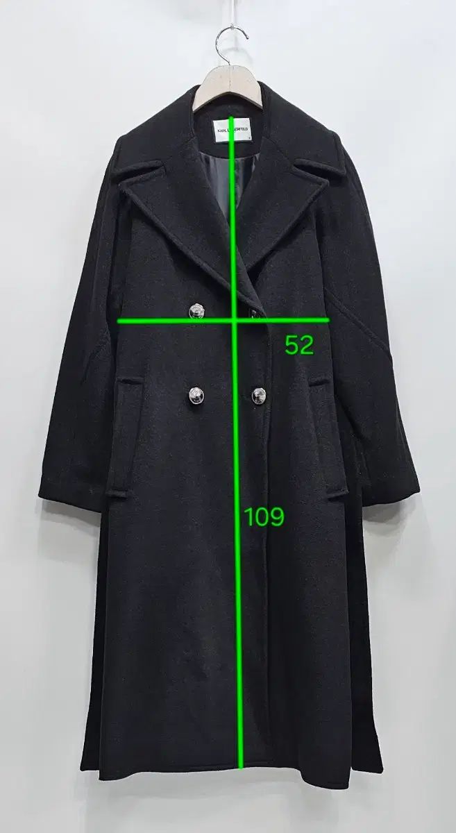 KARL LAGERFELD フランス製 カシミヤ コート 黒 N400 Karl Lagerfeld カールラガーフェルド ウール カシミア ベルト付き