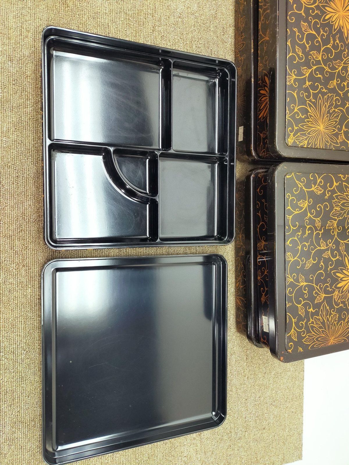 高級漆器】豪華花唐草蒔絵 重箱 弁当箱 5個セット 和モダン 伝統工芸品