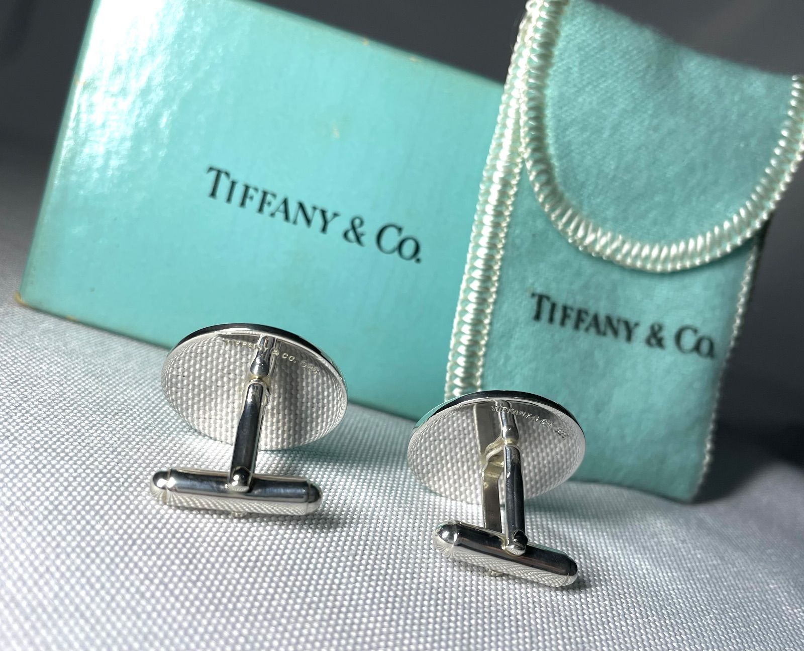 Tiffany & Co. シルバー ブラック カフリンクス TIFFANY&Co.ティファニー カフス シルバー カフスボタン カフリンクス