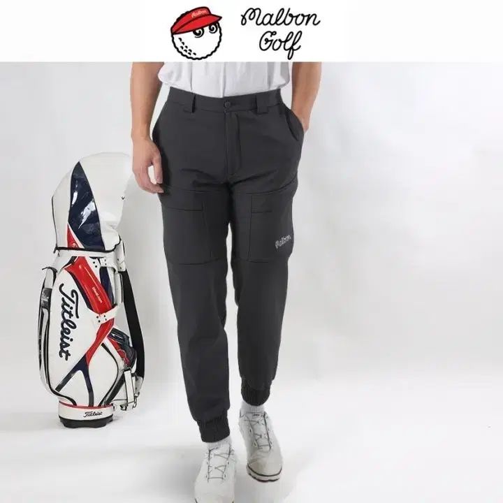 MALBON GOLF マルボンゴルフ 斜線 ポケット ジョガー 起毛 パンツ