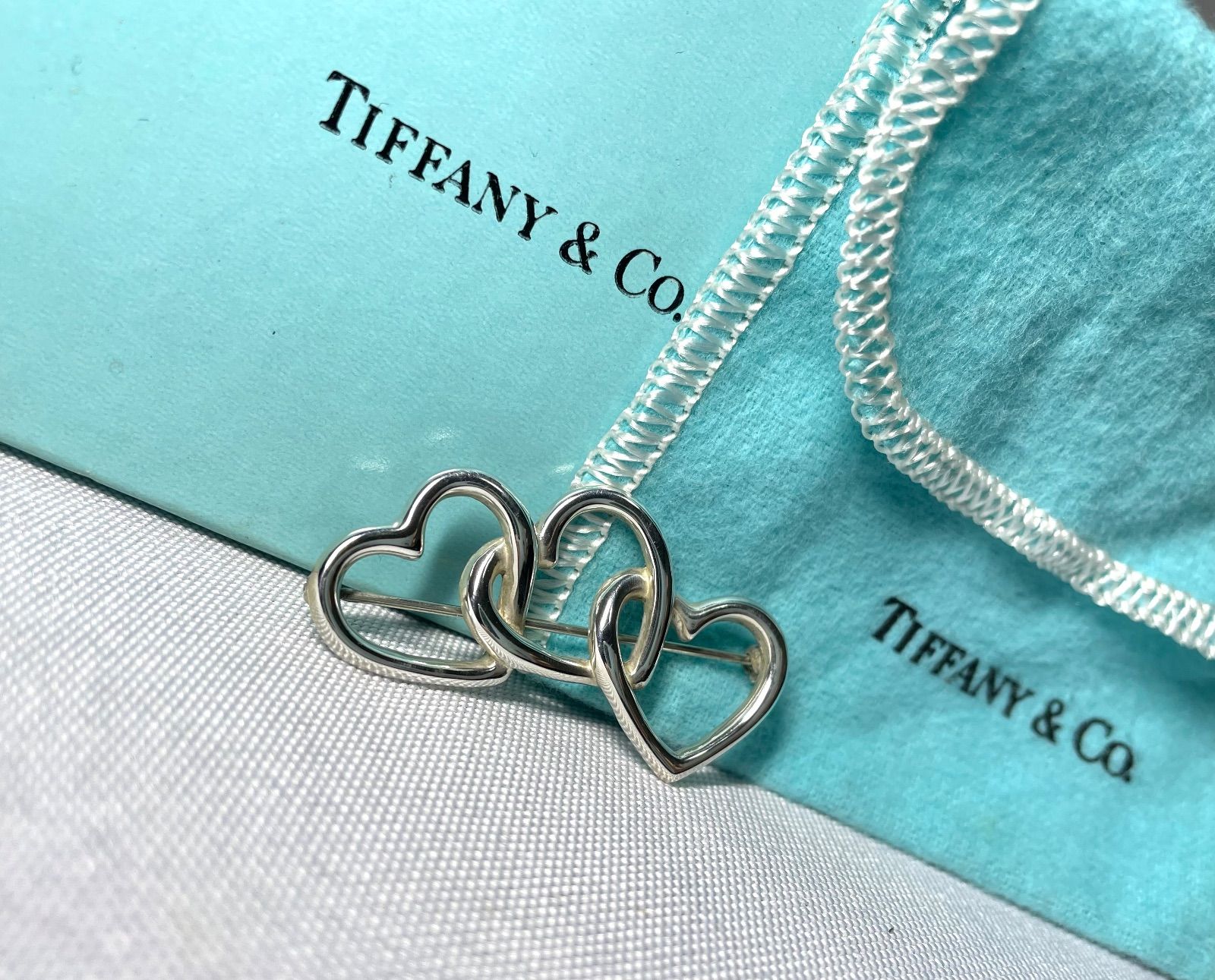 Tiffany ティファニー トリプルオープンハート ブローチ ヴィンテージ