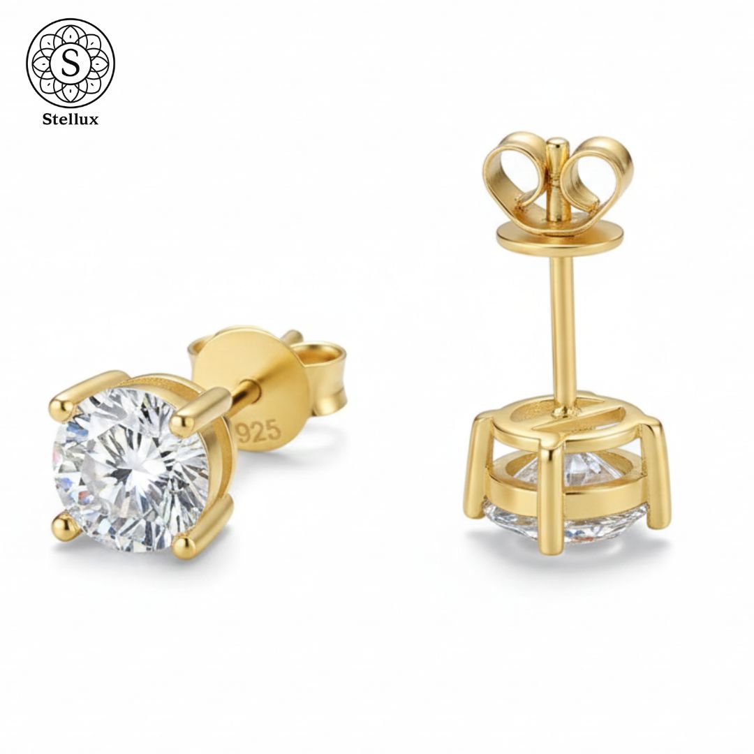 一粒で日常が映える】モアサナイト ピアス／両耳1ct相当／一粒スタッド