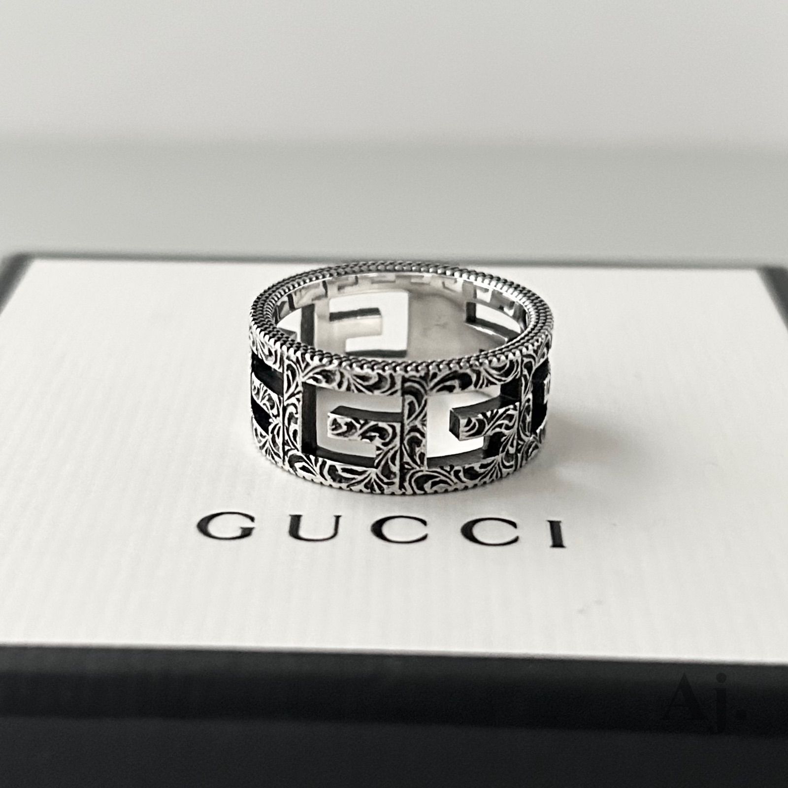 グッチ リング 指輪 スクエアG アラベスク AG925 #24 約22～22.5号の間