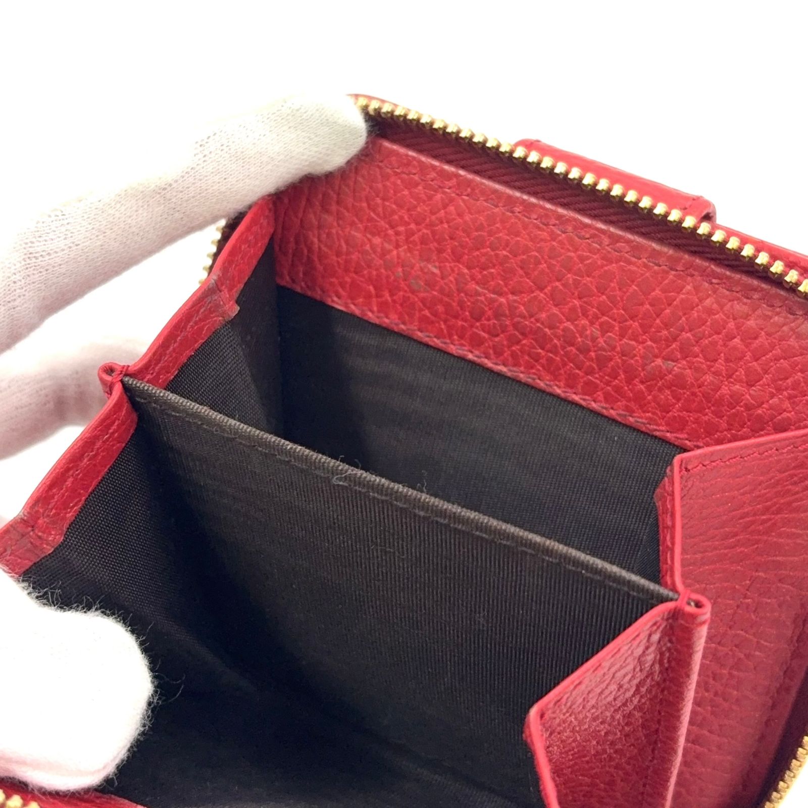 新品♡GUCCI グッチ GGキャンバス×レザー 財布 ベージュ レッド 赤 オンライン限定 ダブルG バイカラー ミニ ウォレット ・ベージュ