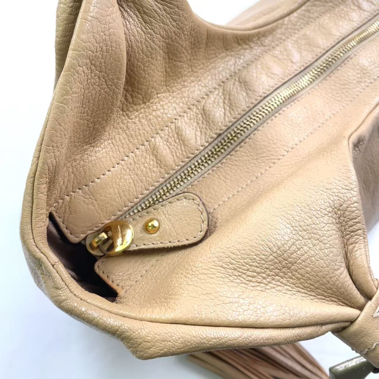 Salvatore Ferragamo ガンチーニ ハンドバッグ レザー ベージュ