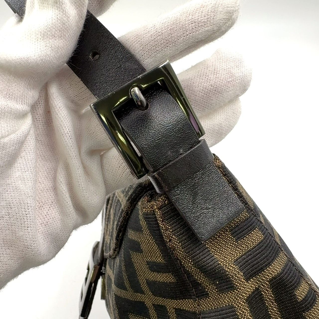 【鑑定済】FENDI マンマバケット ズッキーノ キャンバス カーフ レザー FENDI（フェンディ） マンマバケット ズッキーノ ショルダーバッグ