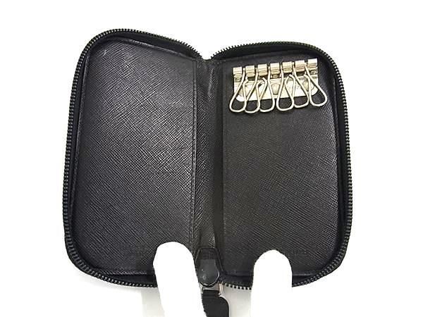 PRADA プラダ キーケース トライアングルロゴ M604 ブラック テスート