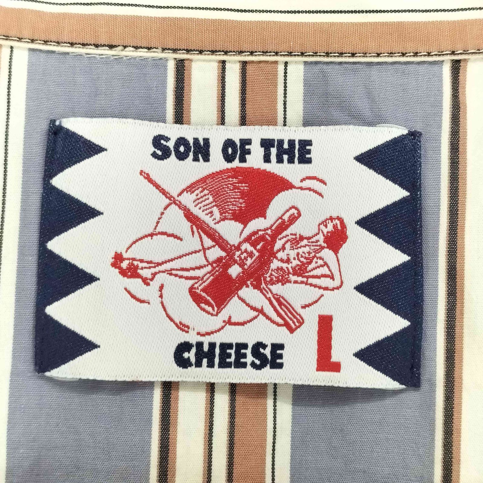 【即完売】SON OF THE CHEESE 半袖シャツ　ストライプ　美品　L SON OF THE CHEESE 最近、ストライプがマイブーム。 展示会の時から目