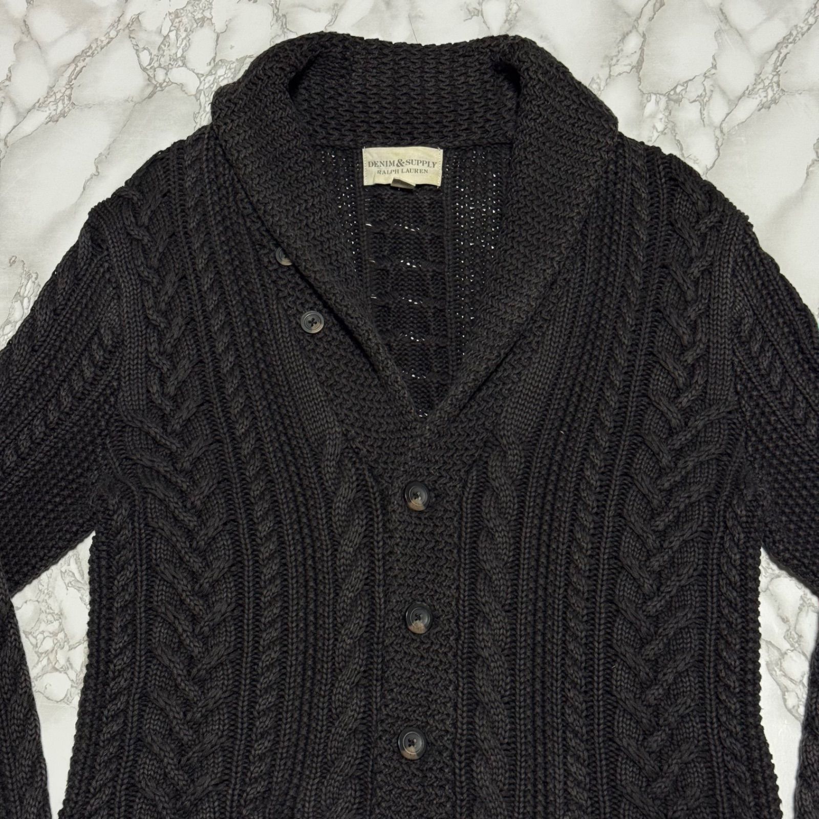 DENIM&SUPPLY ラルフローレン ショールカラー ニットカーディガン M 