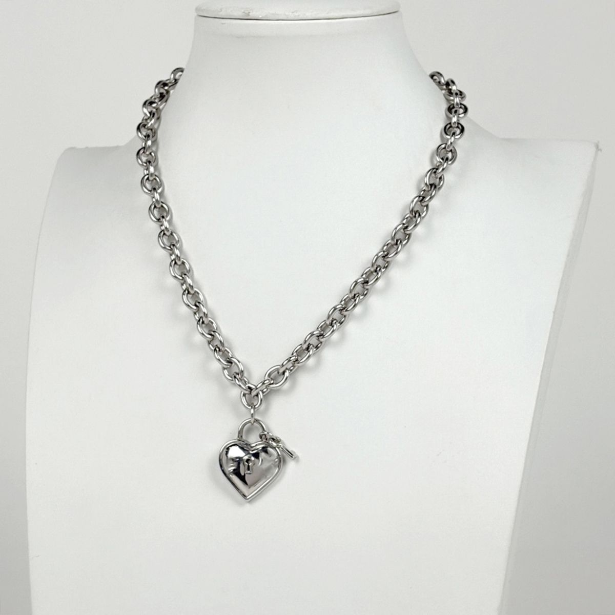 【TIFFANY】ティファニー ハートロックキー ネックレス シルバー k18 TIFFANY】ティファニー ハートロックキー ネックレス シルバー k18