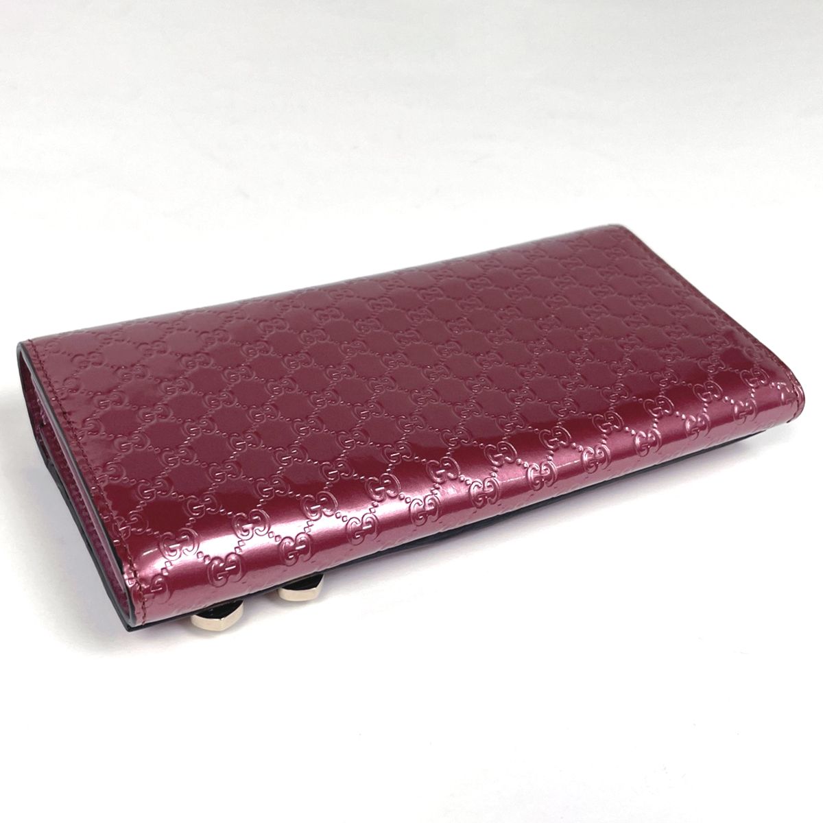 グッチ GUCCI マイクログッチシマ ラウンドファスナー 長財布 チェーン 