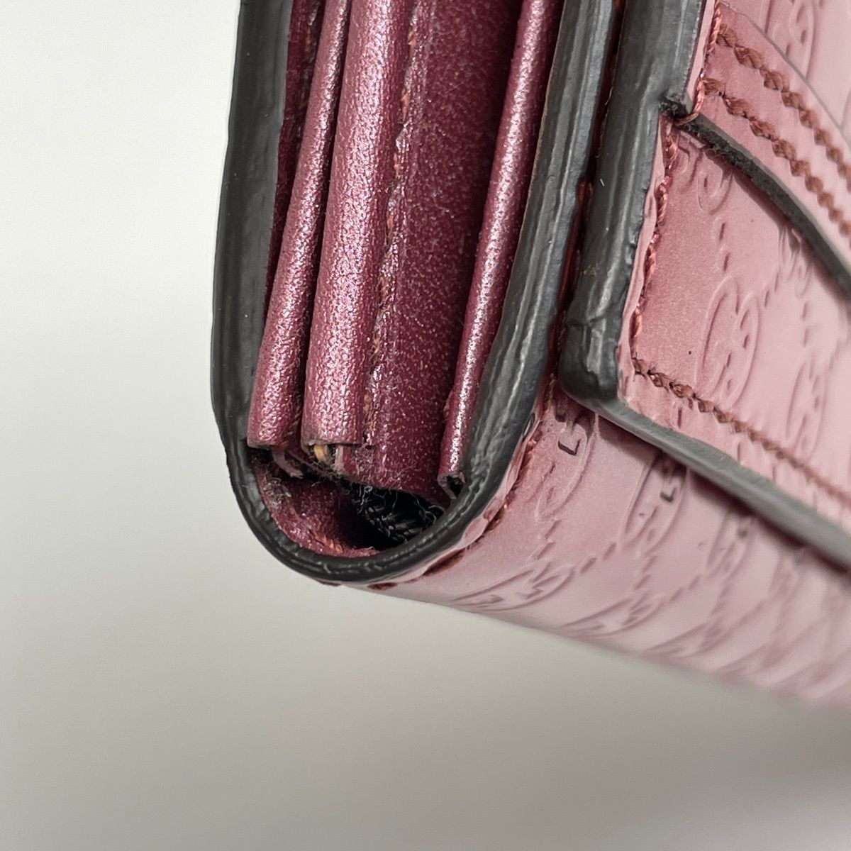グッチ GUCCI マイクログッチシマ ラウンドファスナー 長財布 チェーン 