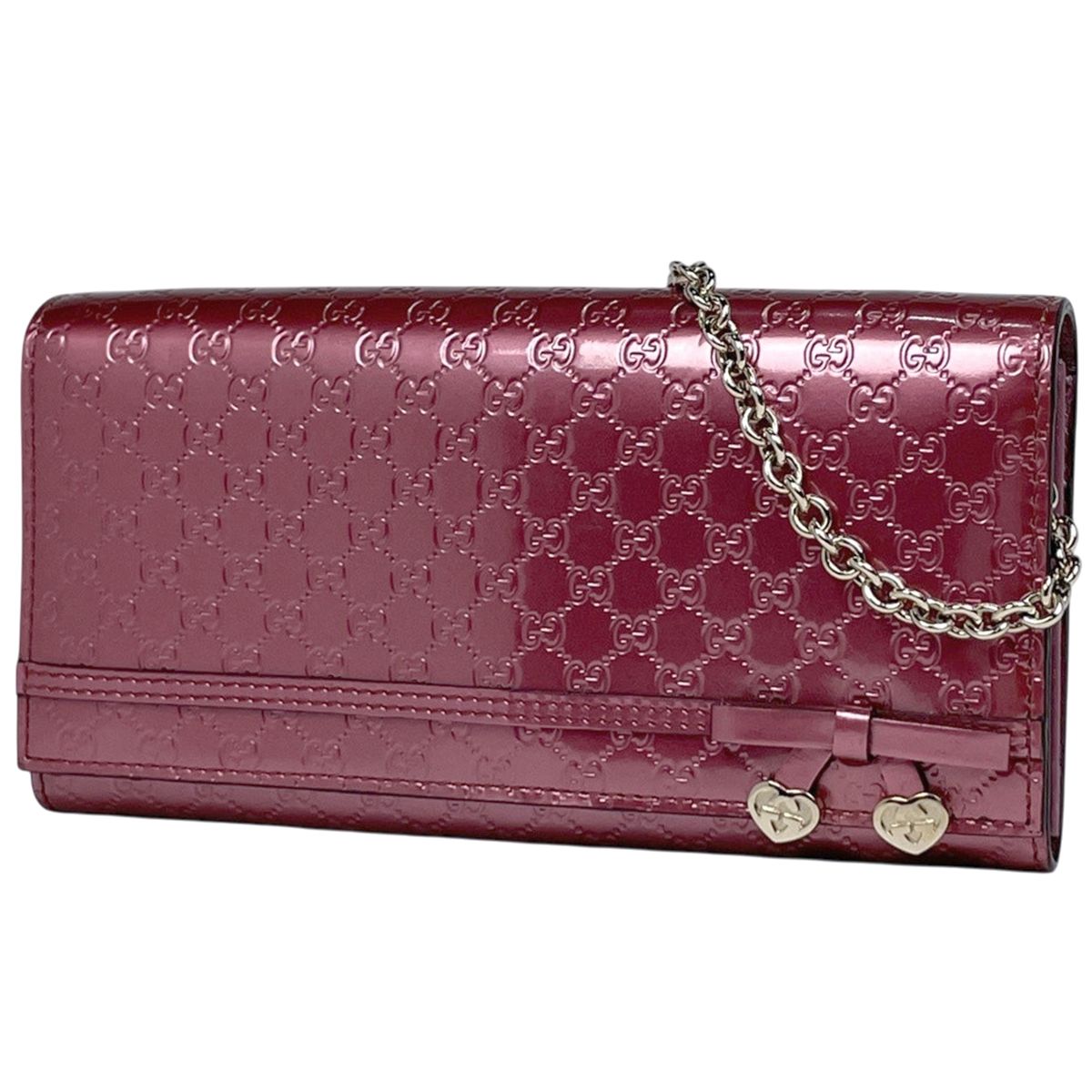 最終値下げ中】GUCCI グッチ グッチシマ リボン ラウンドジップ長財布