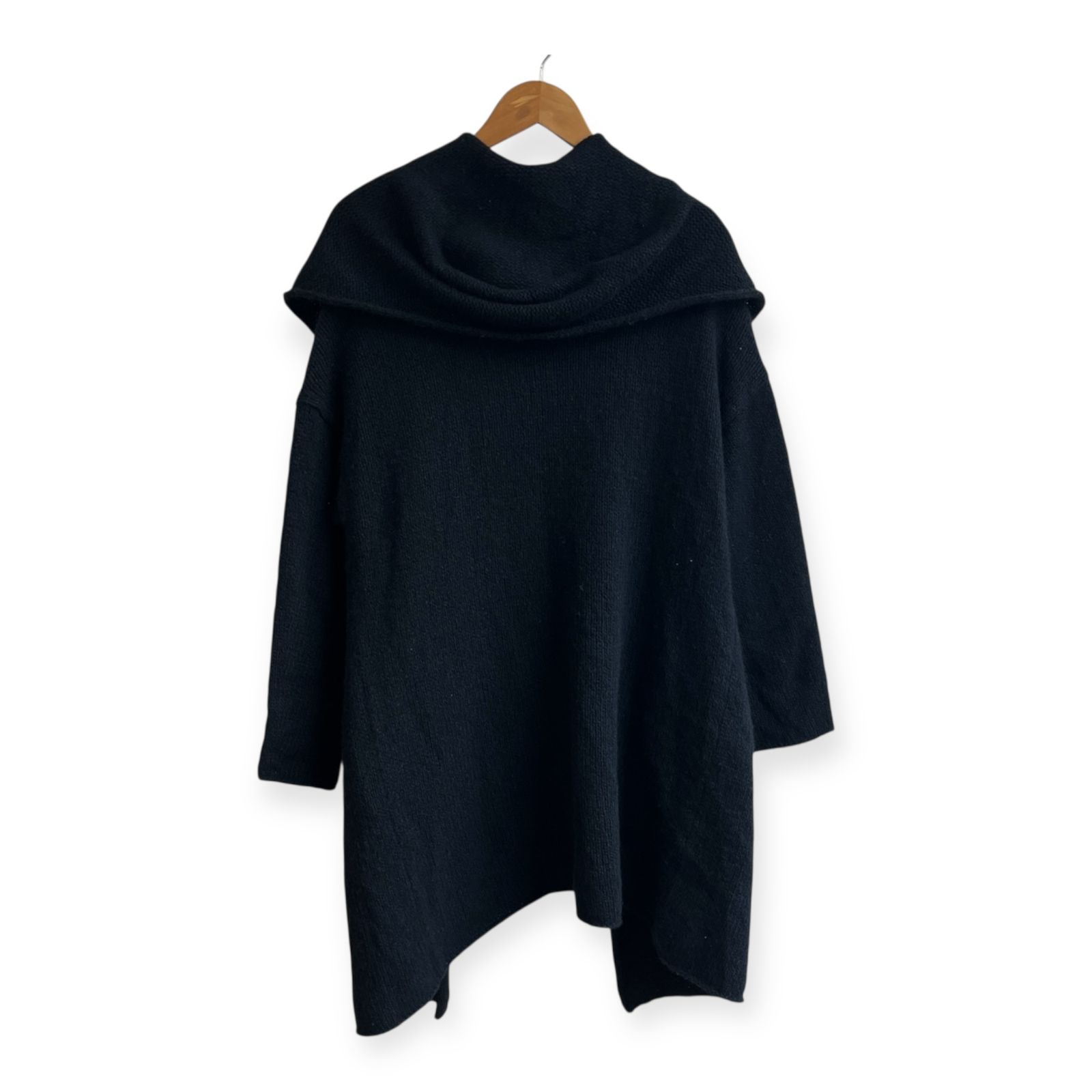 495 ヨーガンレール ウール ニット コート カーディガン ガウン ブラック JURGEN LEHL ヨーガンレール ヤク100% ウール ニット ロング ガウン