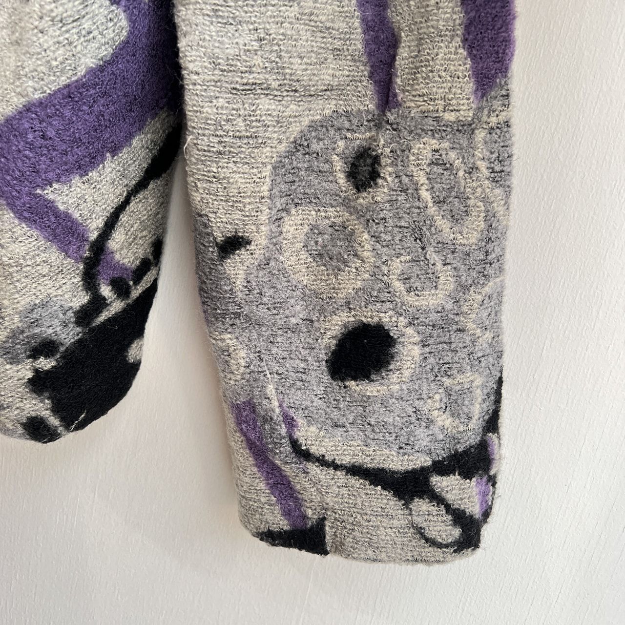 ジウ 慈雨 総柄 変形 ウール コットン ジャケット カーディガン サイズ