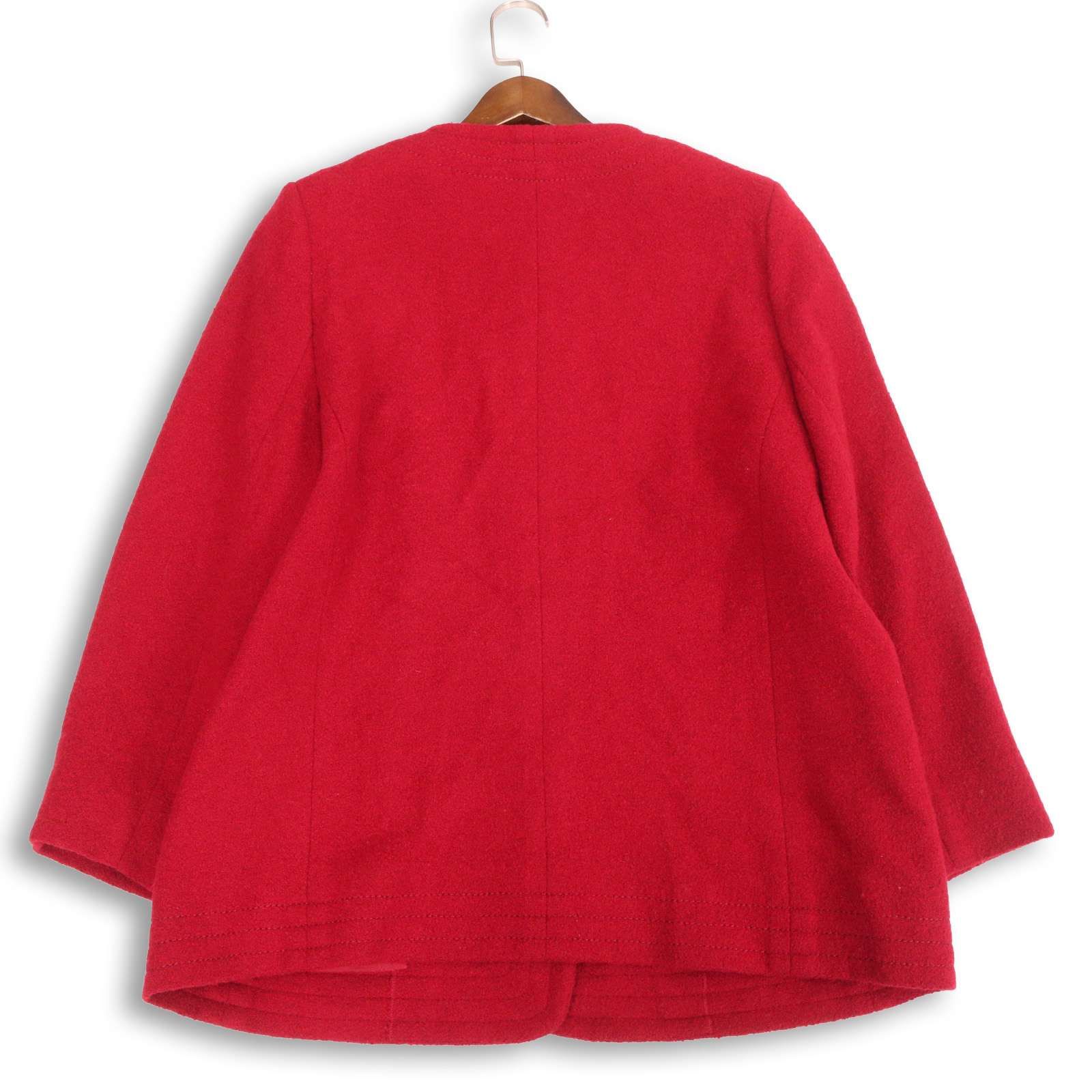 Leilian レリアン プラスハウス☆ アンゴラ混 ウール ノーカラー