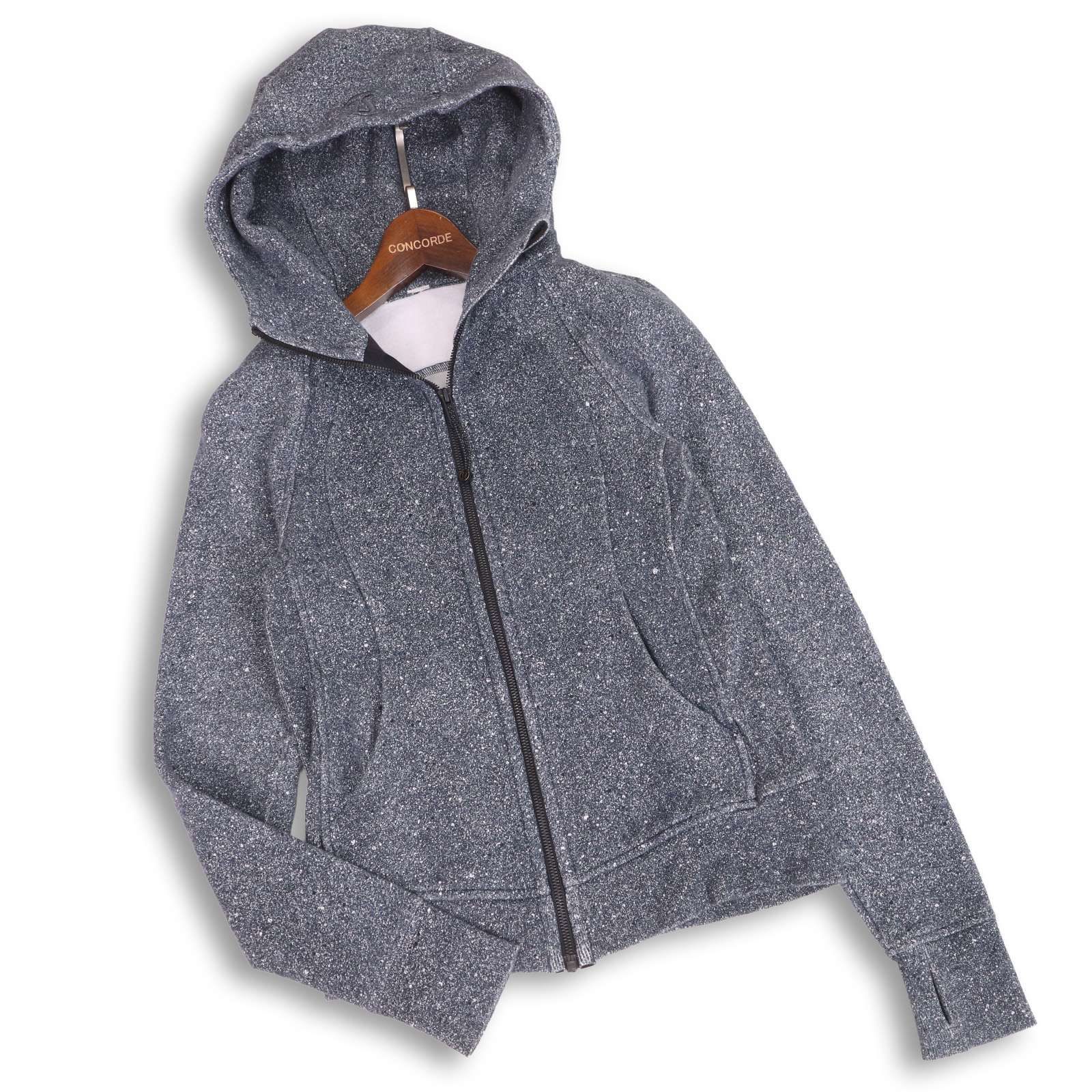 lululemon ルルレモン 秋冬 裏起毛☆ ロゴ刺繍 ジップアップ パーカー