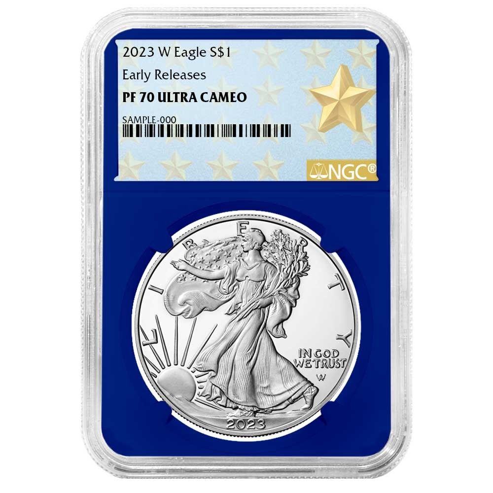 2023-W プルーフ 1ドル アメリカン シルバー イーグル NGC PF70UC ER
