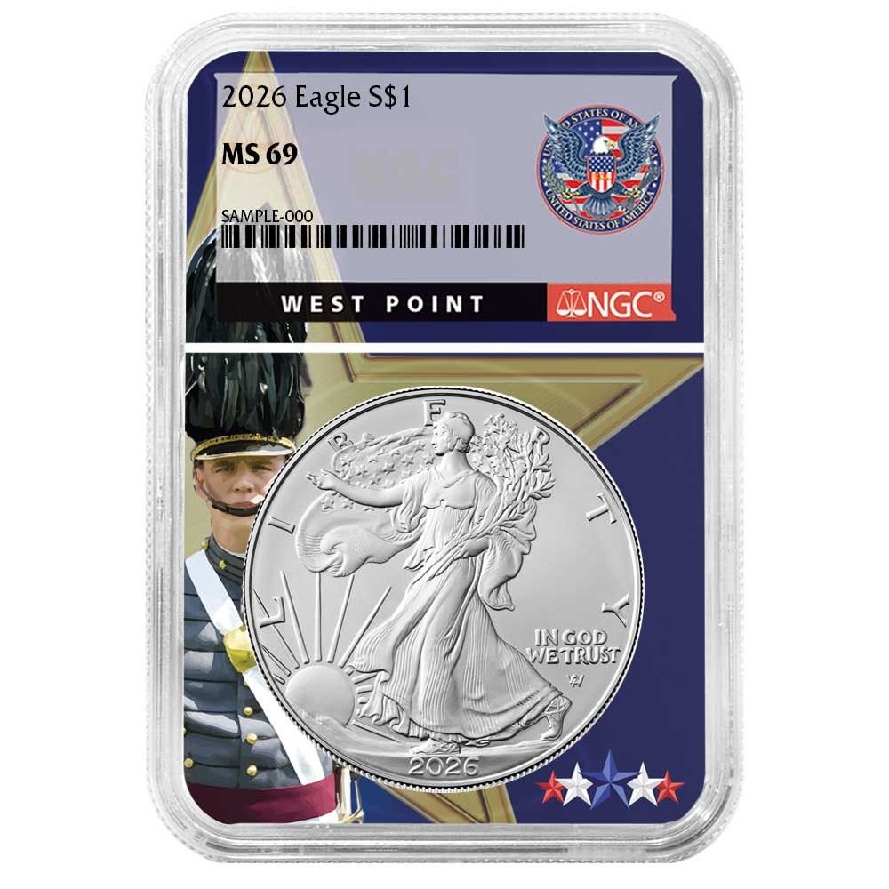 2026年 1ドル アメリカン シルバー イーグル NGC MS69 ウェスト