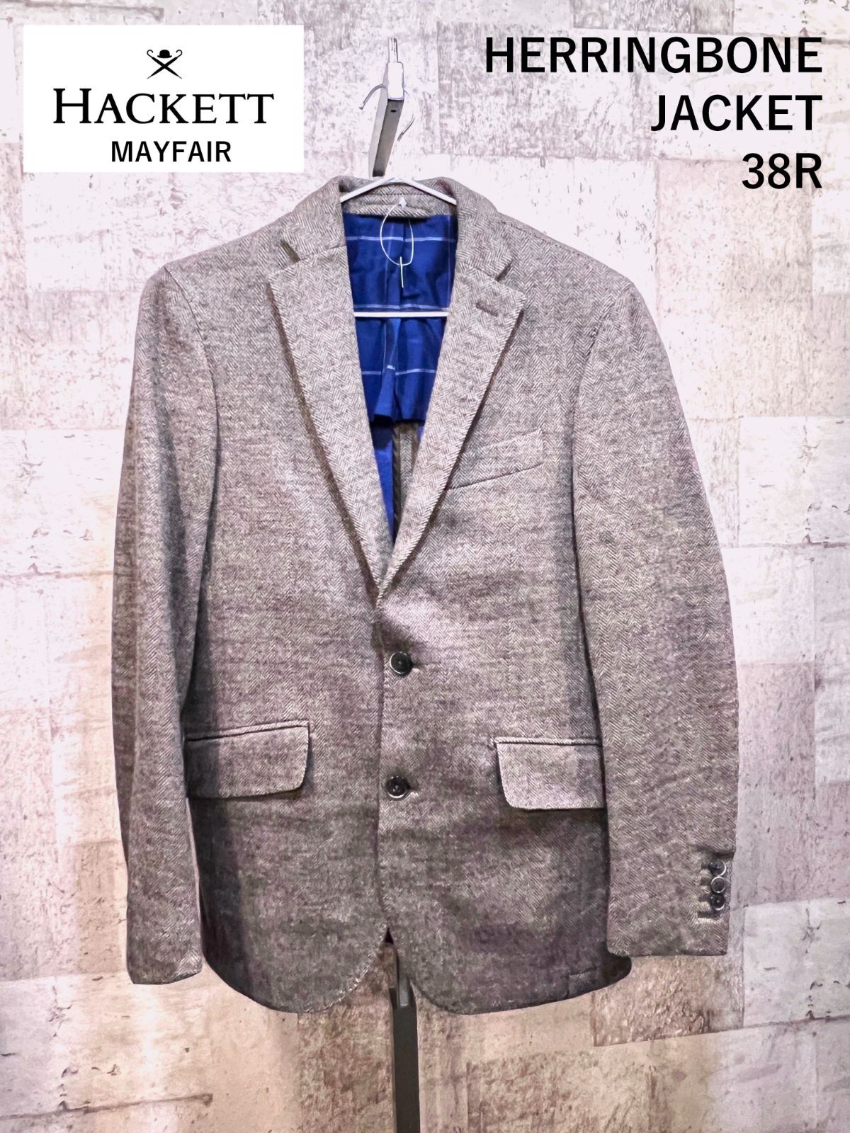 美品 HACKETT MAYFAIR ウール ヘリンボーン テーラードジャケット