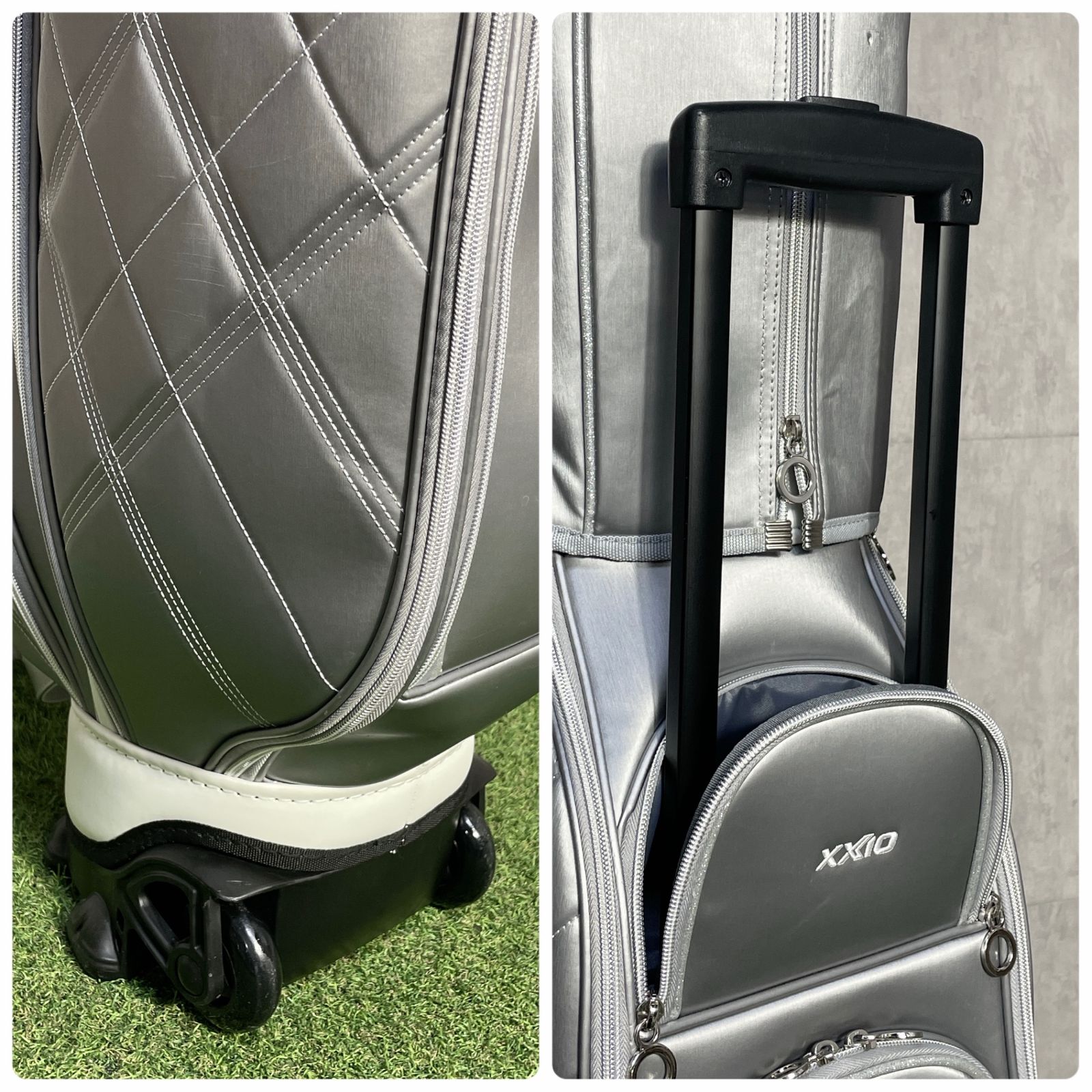 XXIO ゼクシオ キャディバッグ ゴルフバッグ グレー キャスター付き