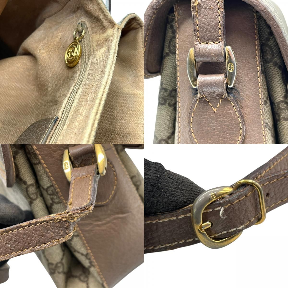 オールドグッチ ショルダーバッグ ggスプリーム PVC レザー ブラウン GUCCI（グッチ） ショルダーバッグ ポシェット ミニ PVC レザー GG