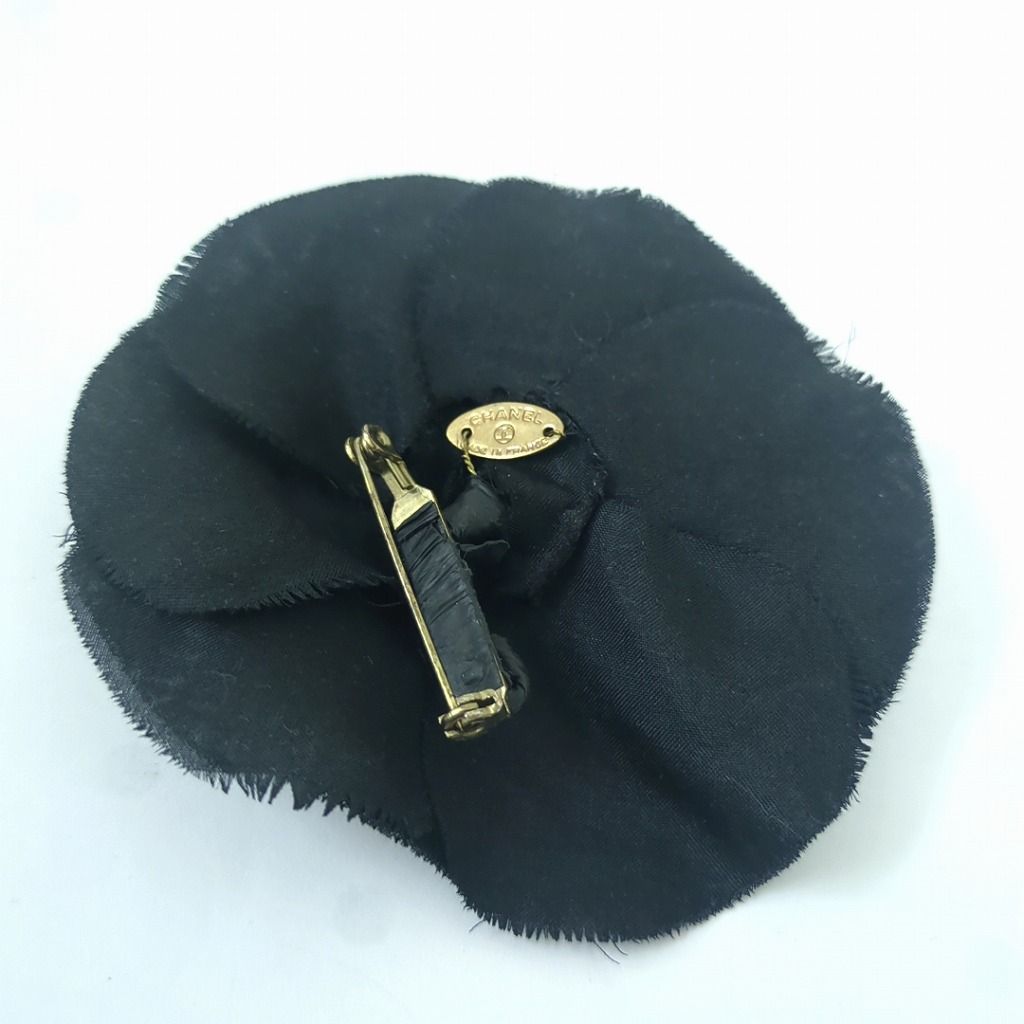 シャネル ブラック カメリア ピンブローチ コサージュ フランス製