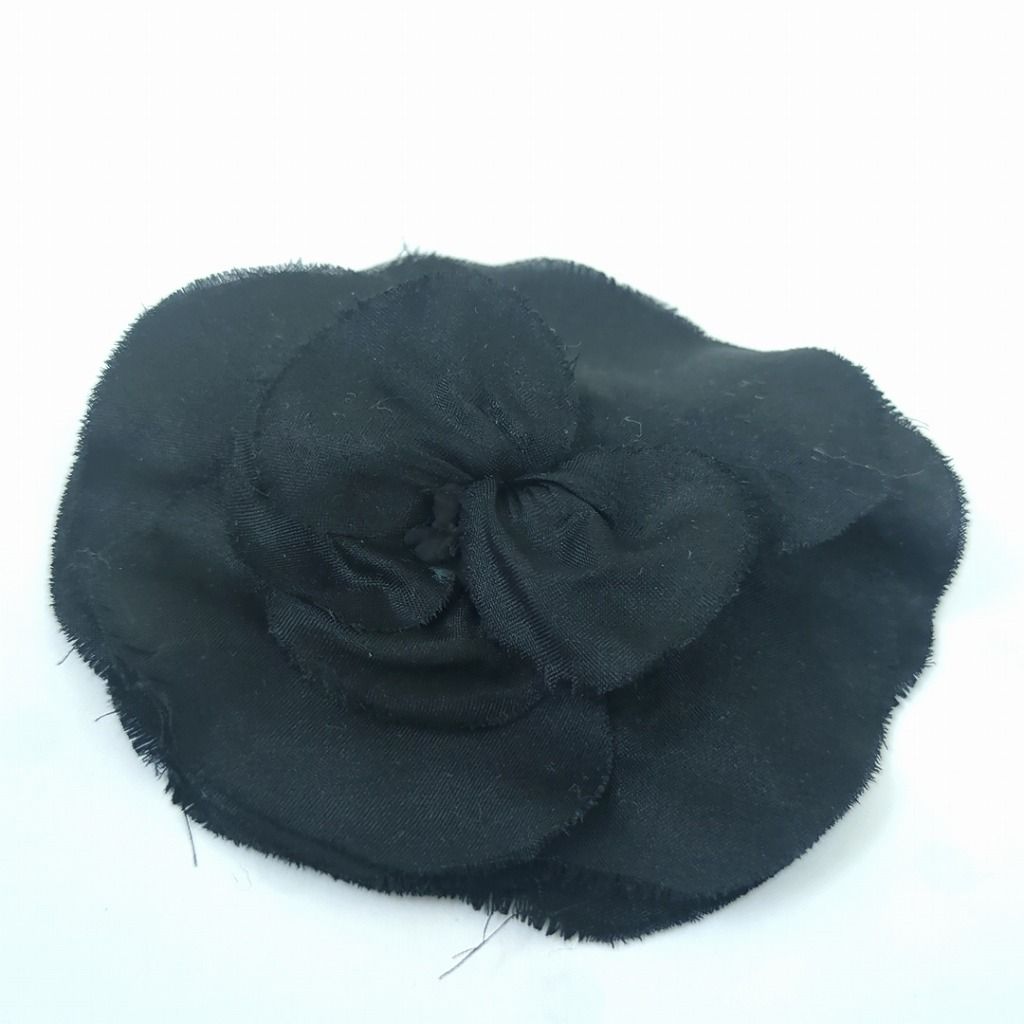 シャネル ブラック カメリア ピンブローチ コサージュ フランス製