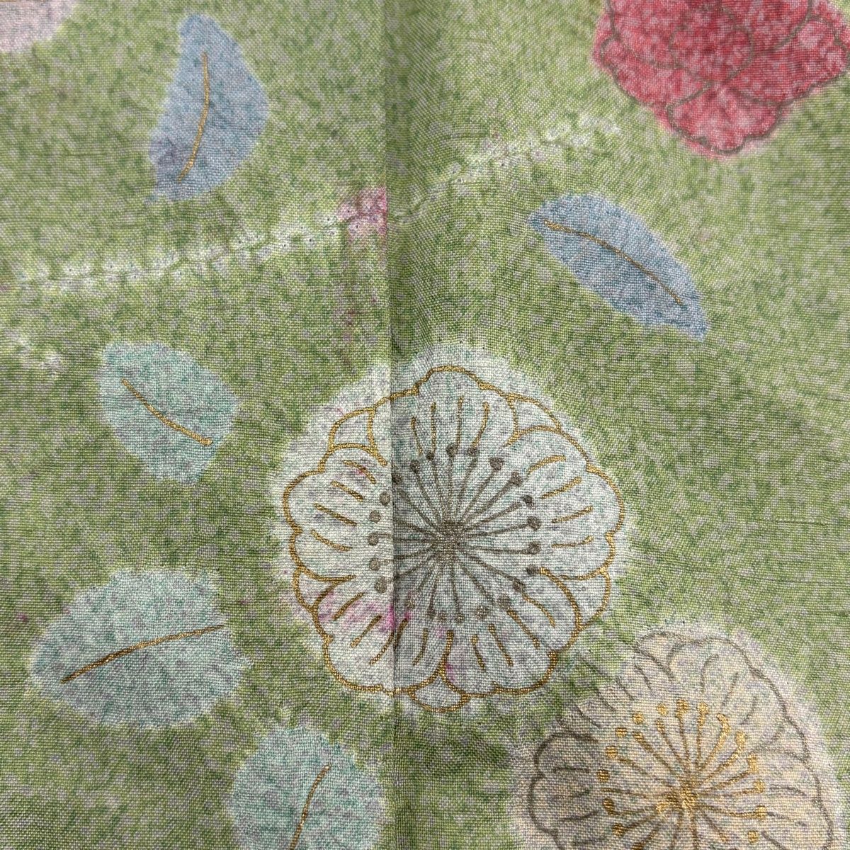 訪問着 身丈161cm 裄丈65cm M 袷 牛首紬地 落款 証紙 辻が花柄 金彩