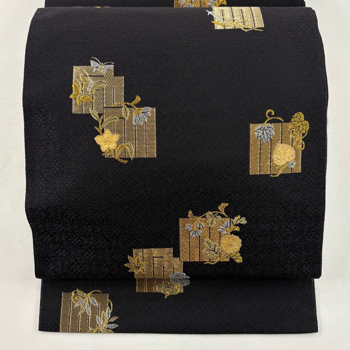 名門【じゅらく】　神秘の輝き【黄金繭】　大人気モチーフ【宝尽くし文】　新品の袋帯 大蔵ざらえ最終セール】 【じゅらく】 王国秘伝・世界唯一 黄金繭 特選