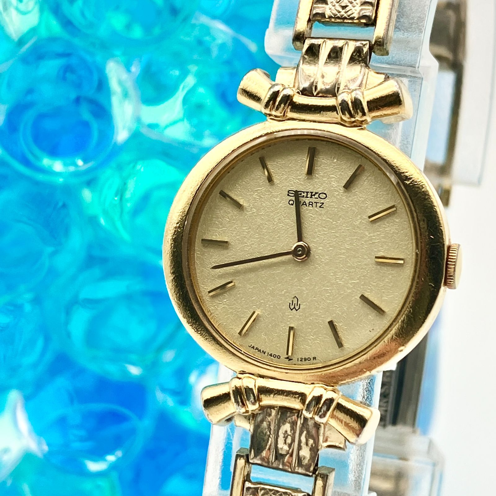 SEIKO バングルウォッチ 金 ゴールド 2連ブレス クォーツ 腕時計 SEIKOセイコーバングルウォッチ 2連ブレスレット クオーツ腕時計