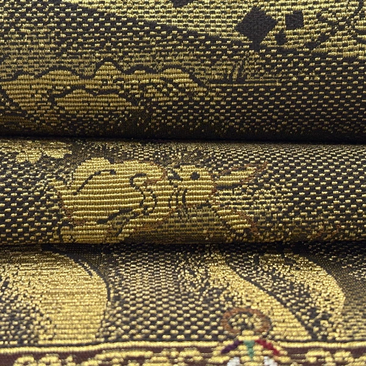 O0913 美品 逸品 お洒落 鳥獣戯画 正絹 本袋帯 O0913 美品 逸品 お洒落 鳥獣戯画 正絹 本袋帯