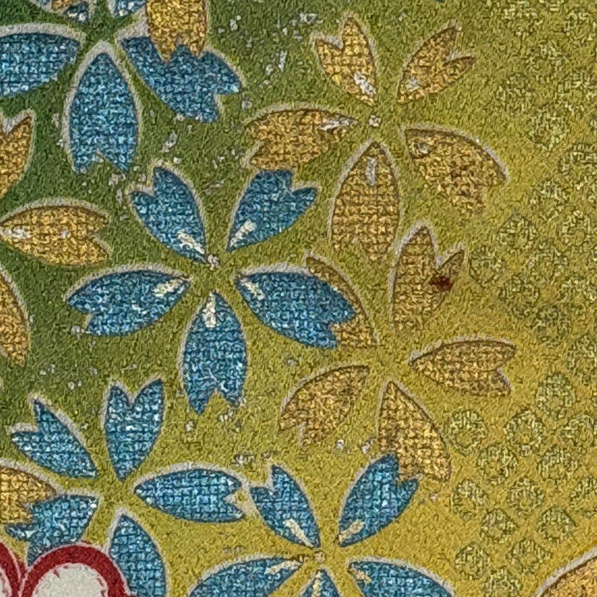 振袖 身丈161cm 裄丈64cm M 袷 桜 蝶 金銀彩 ぼかし 黄色 正絹 秀品