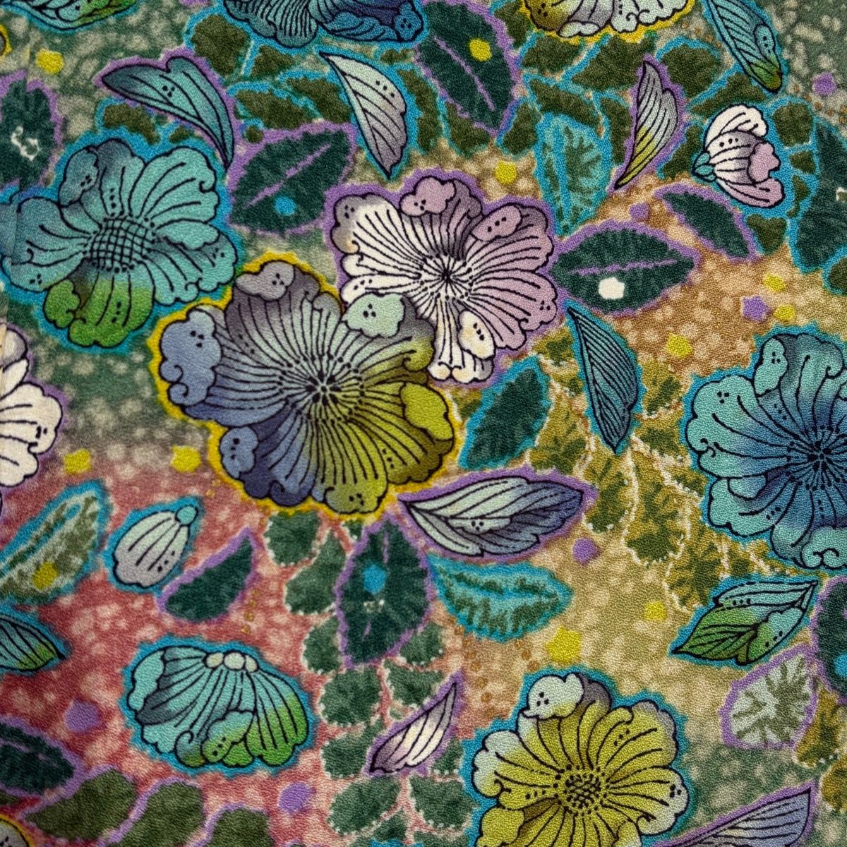 辻が花　極上　金彩　淡い緑系　多色　花柄 　辻ヶ花　訪問着 辻が花 極上 金彩 淡い緑系 多色 花柄 辻ヶ花 訪問着