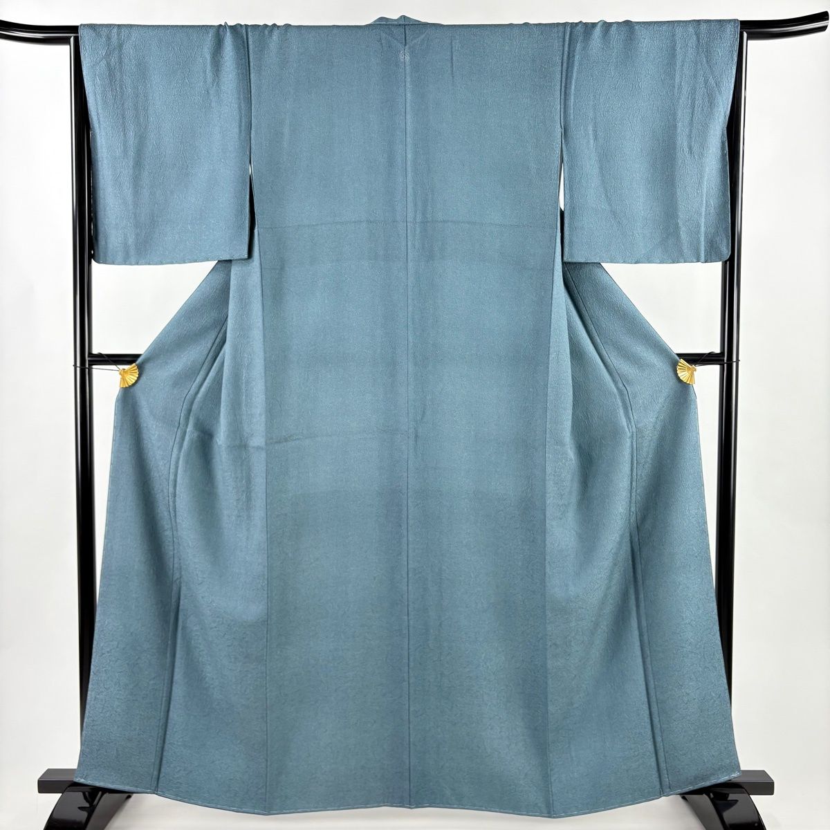 美品】 江戸小紋 身丈161cm 裄丈65.5cm M 袷 やまと 落款 鮫 地紋 青緑