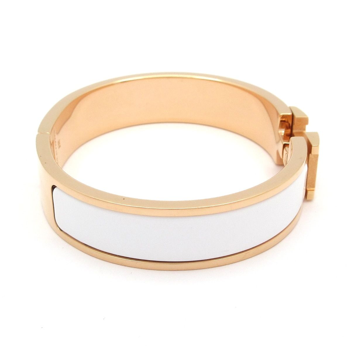 HERMES(エルメス) バングル美品 クリックH ピンクゴールド×白 - メルカリ