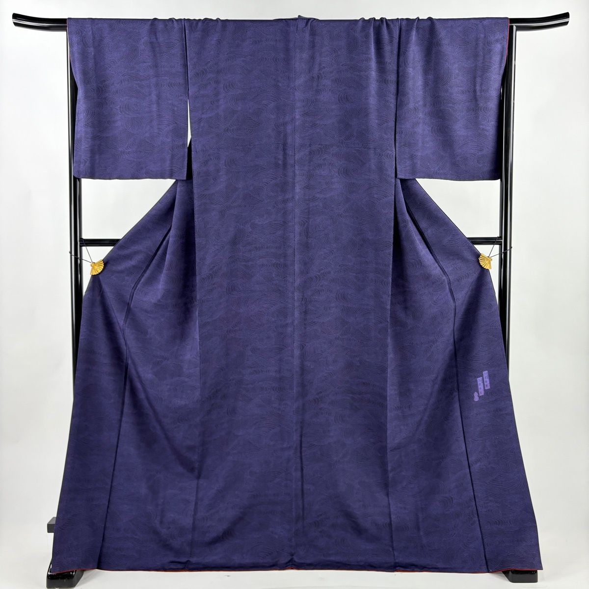 美品】 江戸小紋 身丈172.5cm 裄丈69cm L 袷 人間国宝 六谷梅軒 落款