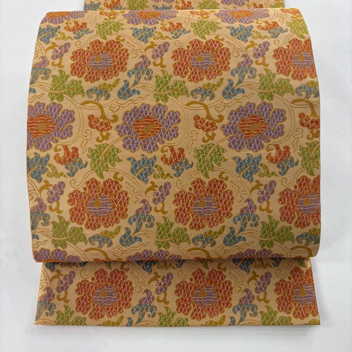 美品】 袋帯 秀品 花唐草 山吹茶色 全通 正絹 【中古】 - メルカリ