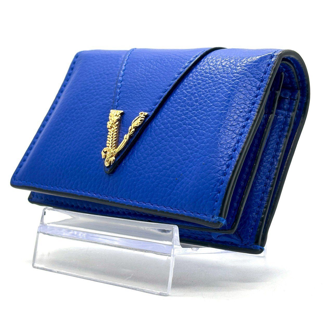 色気を宿すロイヤルブルー】 VERSACE ベルサーチ 二つ折り財布