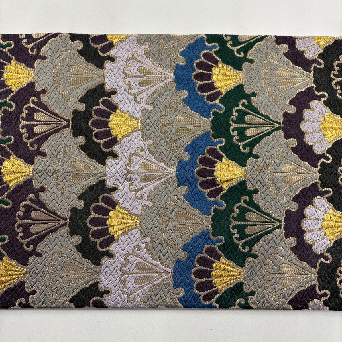袋帯 秀品 雪輪 青海波 金糸 箔 灰緑 六通 正絹 【中古】 - メルカリ