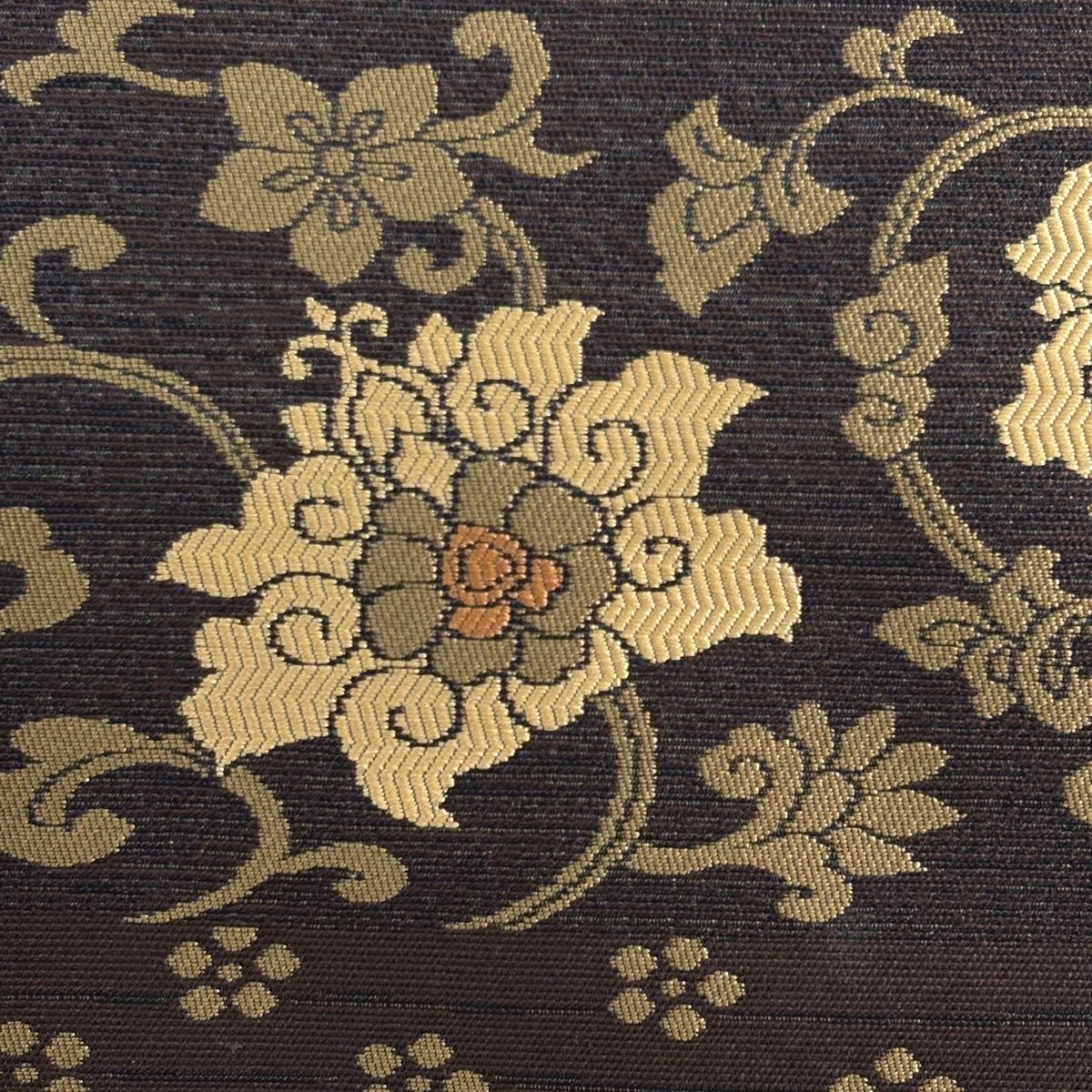 美品】 名古屋帯 秀品 草花 花唐草 焦茶色 正絹 【中古】 - メルカリ