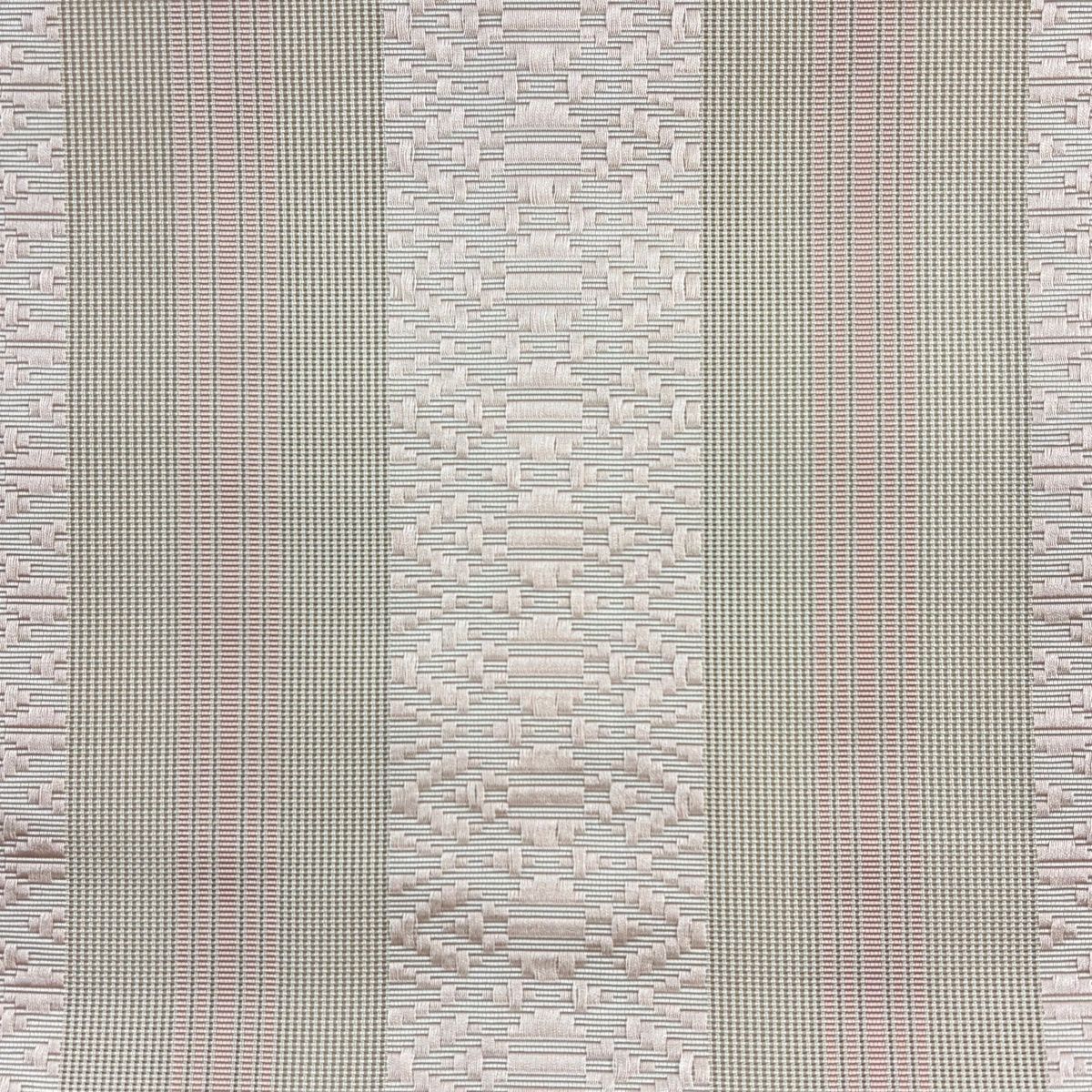 E 美品 夏物 羅 幾何学模様 白黒 全通 正絹 薄物 松葉仕立て名古屋帯 名古屋帯 美品 秀品 夏帯 絽 松葉仕立て 八寸名古屋帯 幾何