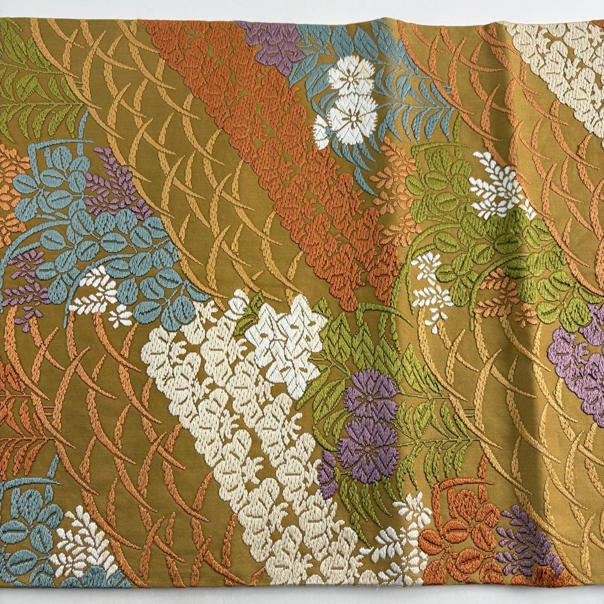 袋帯 秀品 秋草 山吹色 六通 正絹 【中古】 - メルカリ