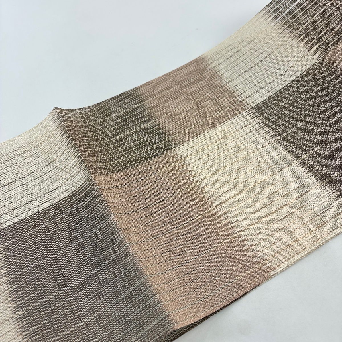 夏帯 絹科布 八寸名古屋帯 松葉仕立 赤城玉 柿渋染 証紙 未使用 イ5548 美品】 名古屋帯 名品 八寸名古屋帯 松葉仕立て 諸紙布柿渋帯 夏帯