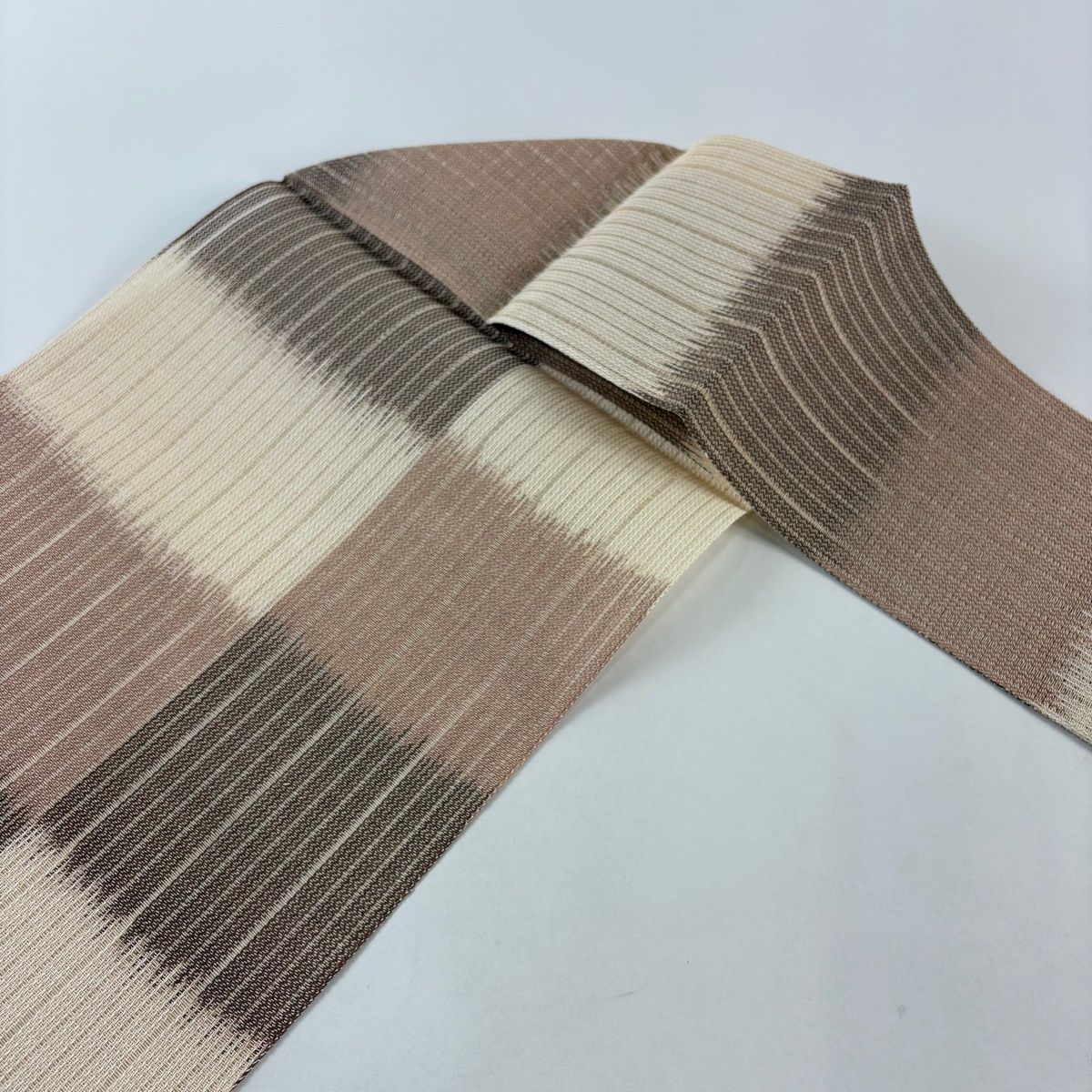 美品】 名古屋帯 名品 八寸名古屋帯 松葉仕立て 諸紙布柿渋帯 夏帯