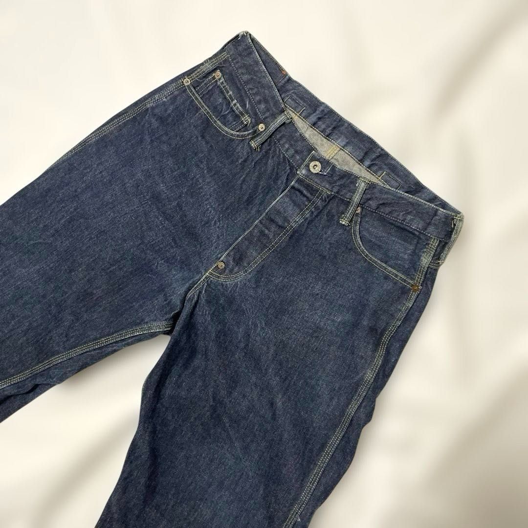 TENDERLOIN W34（実寸約89cm） シンチバック ボタンフライ 濃紺 日本製