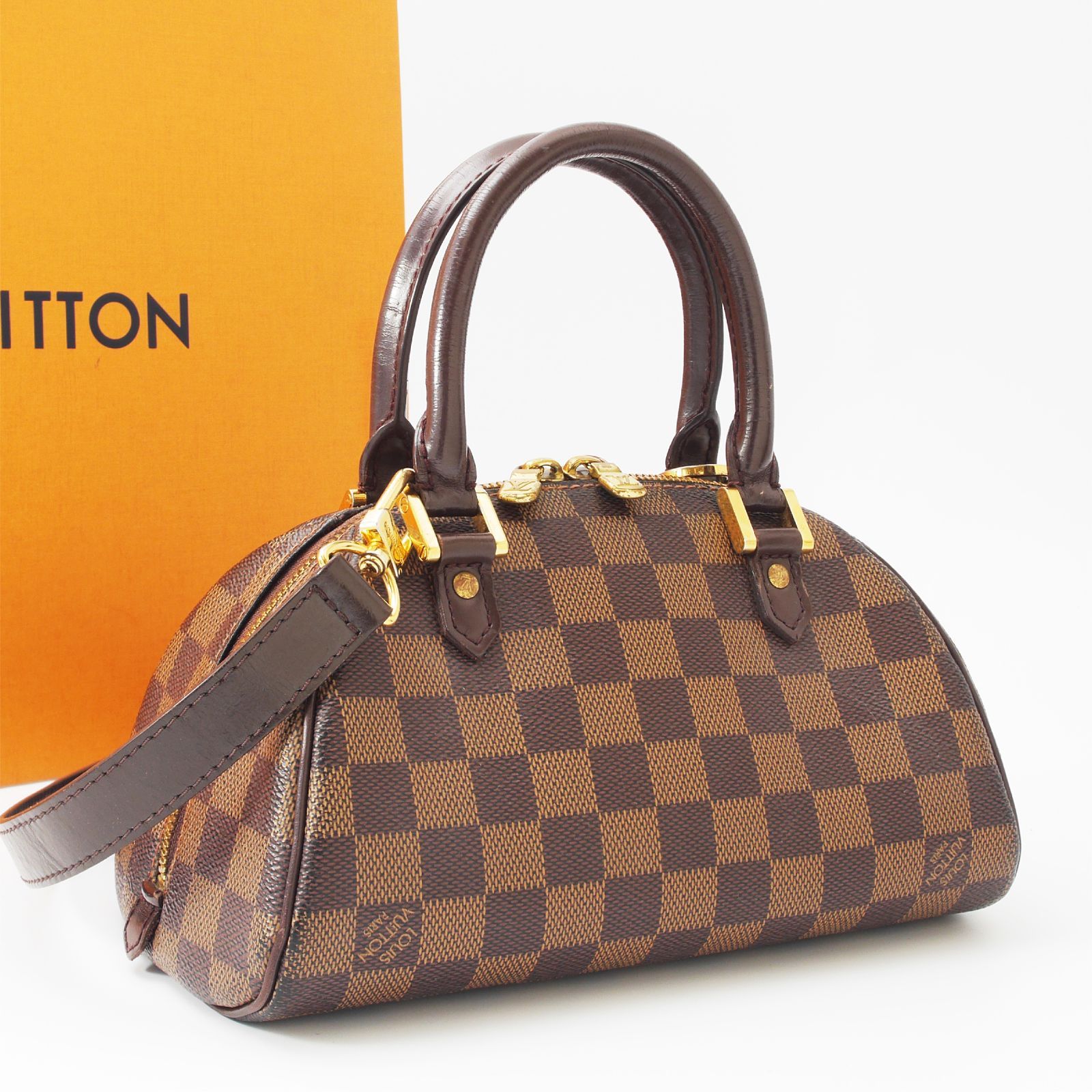 美品】 ルイヴィトン ダミエ リベラ ミニ ハンドバッグ ブラウン