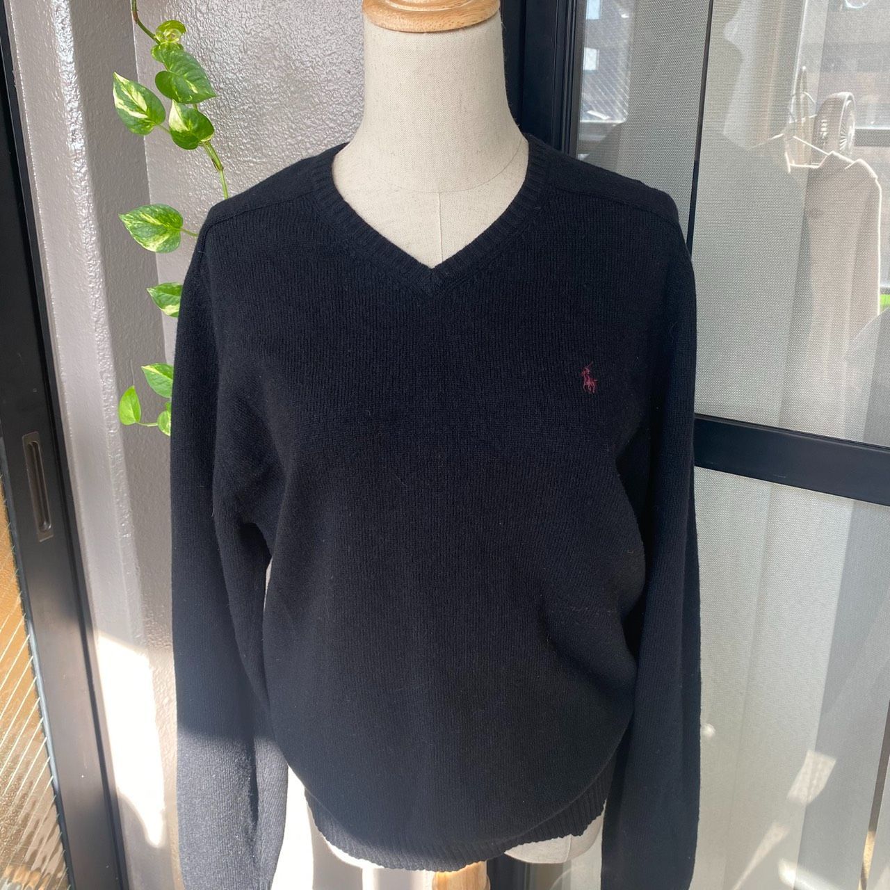POLO Ralph Lauren ラムウール ニット 黒 M ポロラルフローレン - メルカリ