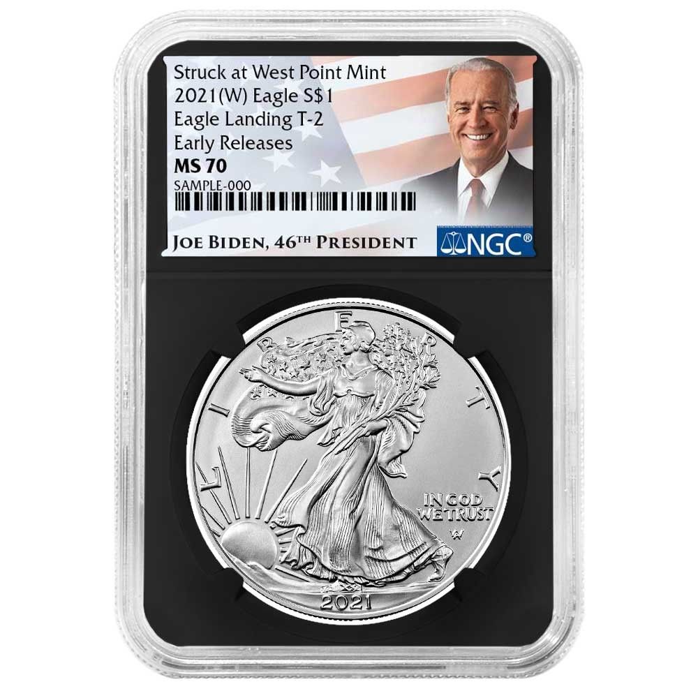 2021年 (W) $1 タイプ2 アメリカンシルバーイーグル NGC MS70 ER